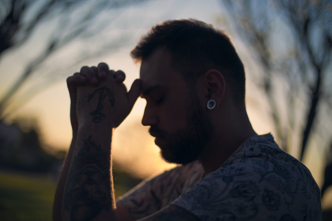 Man Wearing White Crew-neck Shirt