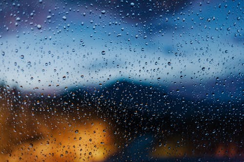 Water Droplets on Glass Window