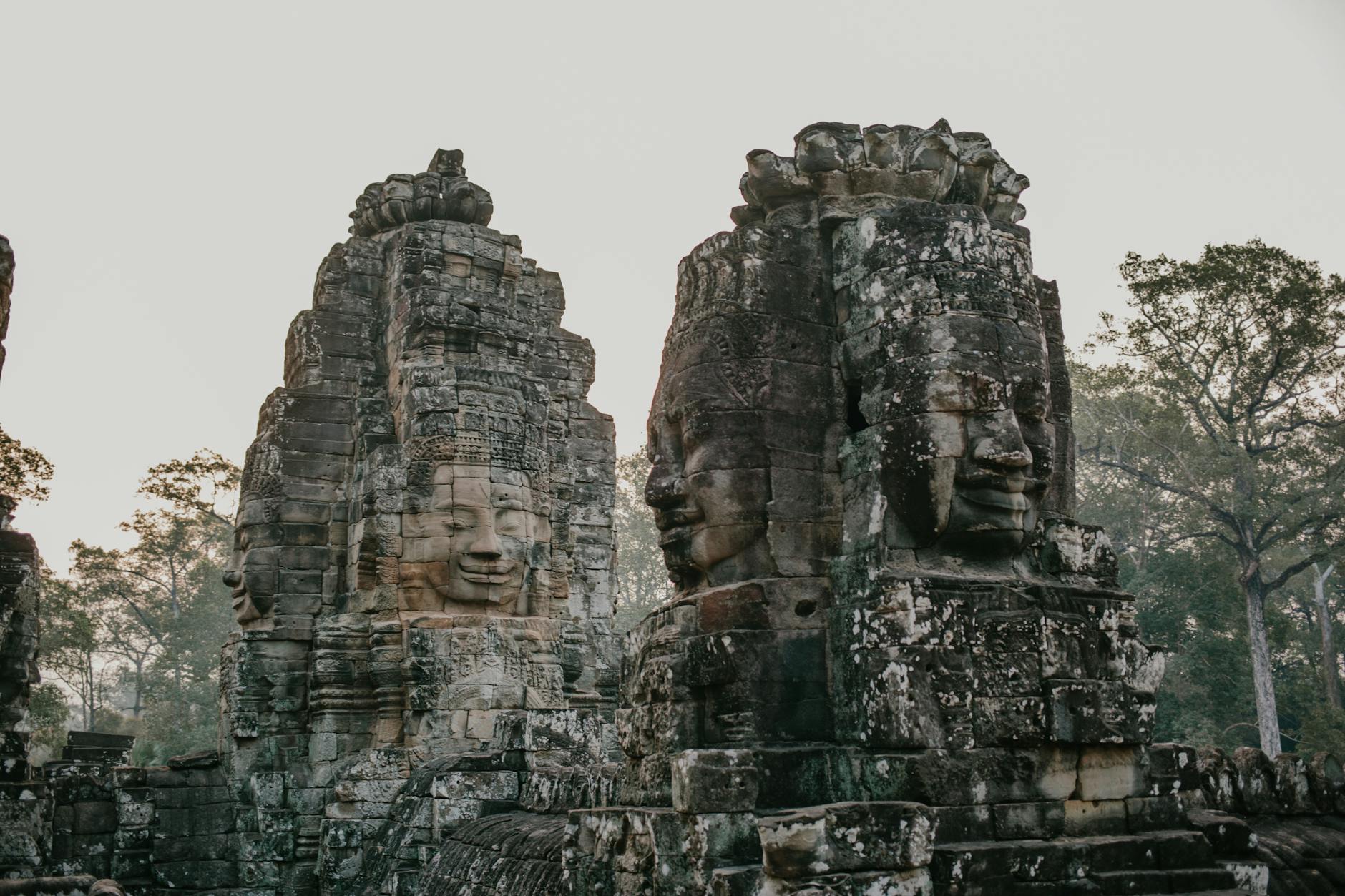 Explore the ancient stone carvings of Bayon Temple in Siem Reap, Cambodia.