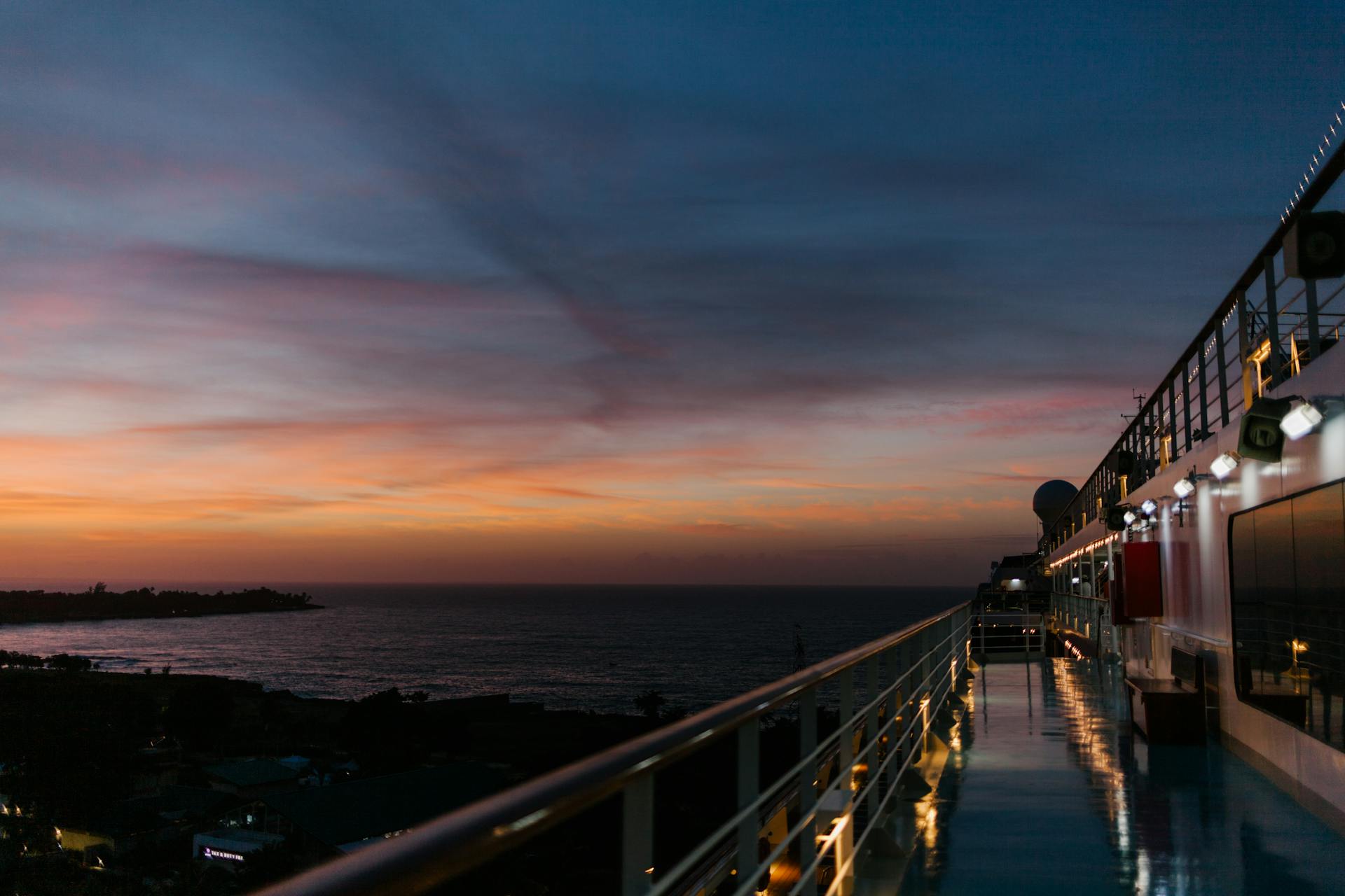 View of the Ocean From the Deck of a Ship