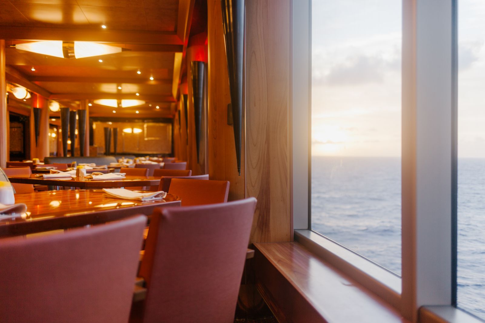 Refined onboard-style dining setting