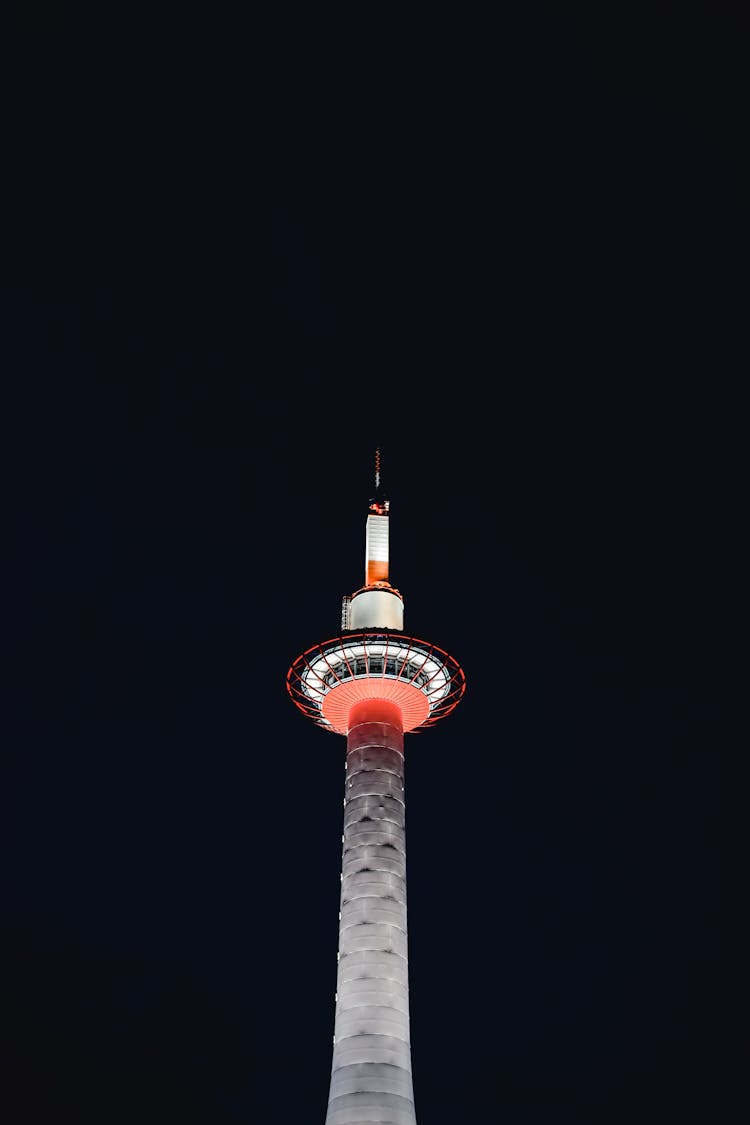 Kyoto Tower During Night Time