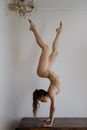 A Woman in Upside Down Position
