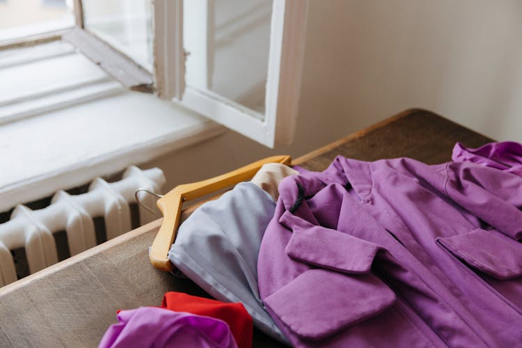 Purple Clothes On The Table