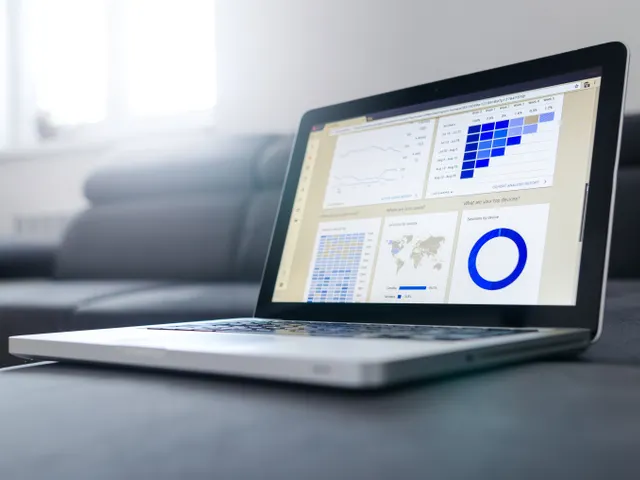 Laptop showing a website analytics dashboard used to check click-through rate