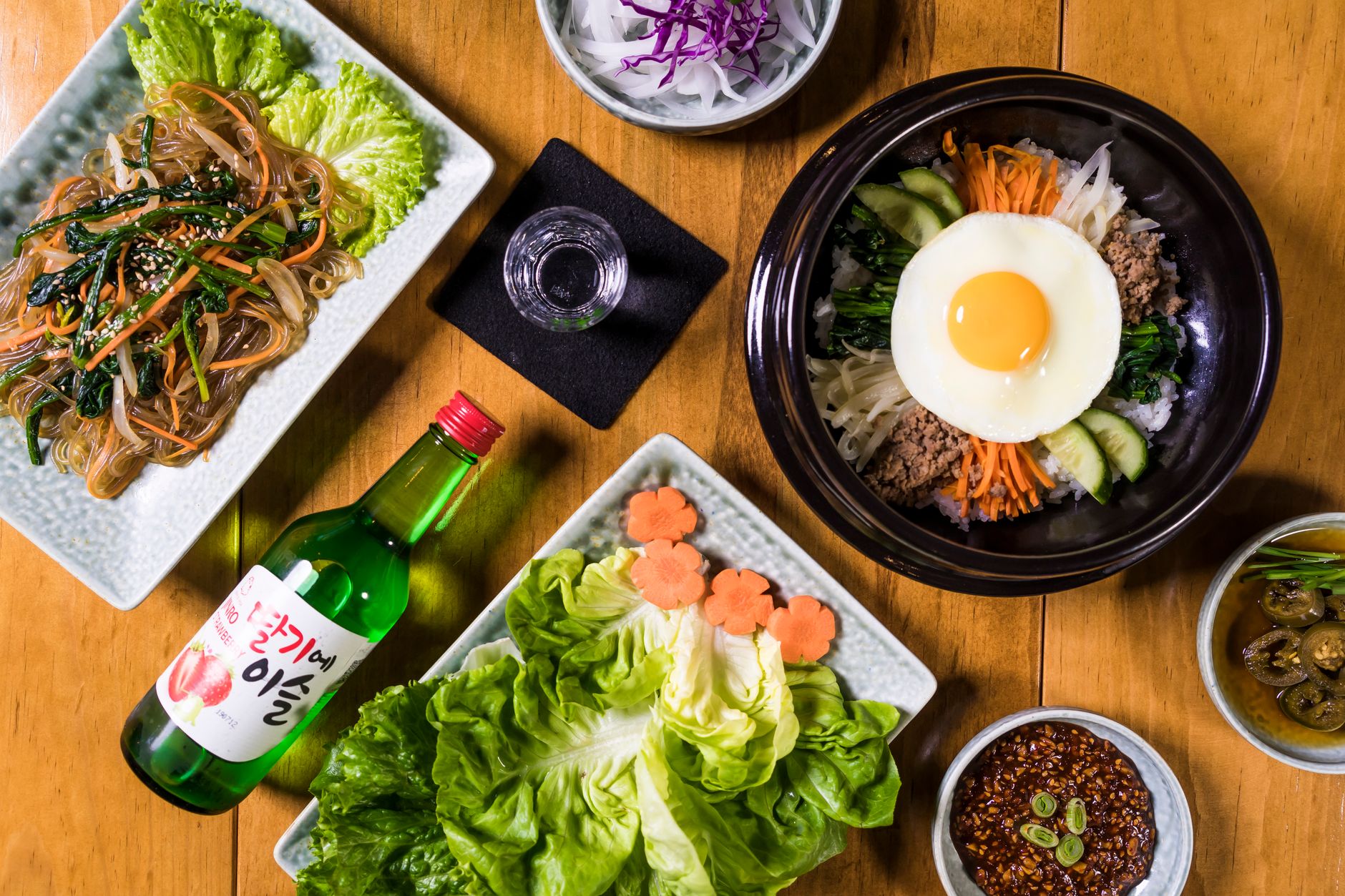 japchae glass noodles sesame seeds
