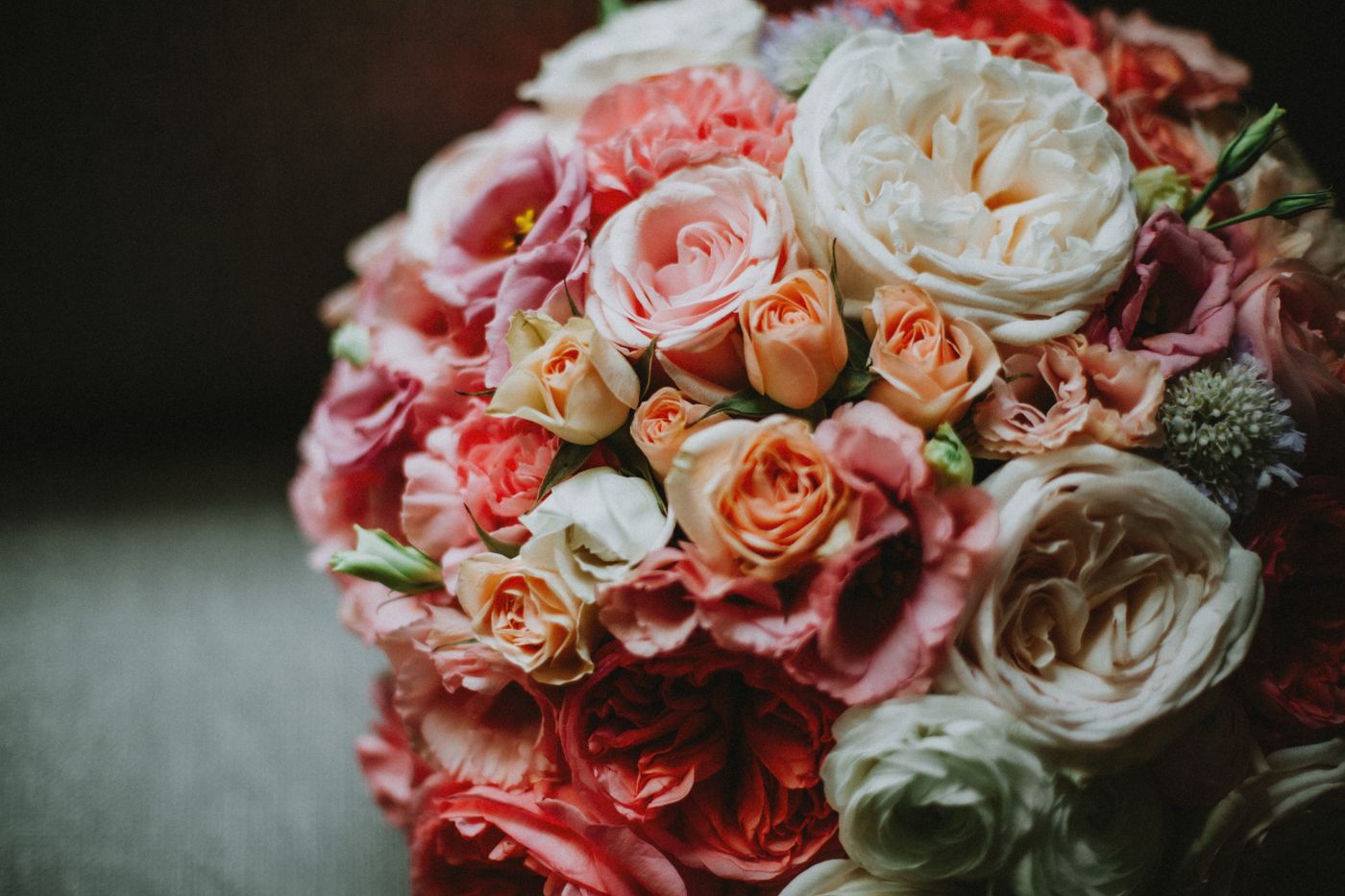 Romantic pink and cream floral arrangement