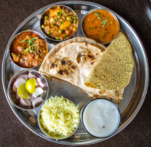 Food On Stainless Steel Tray