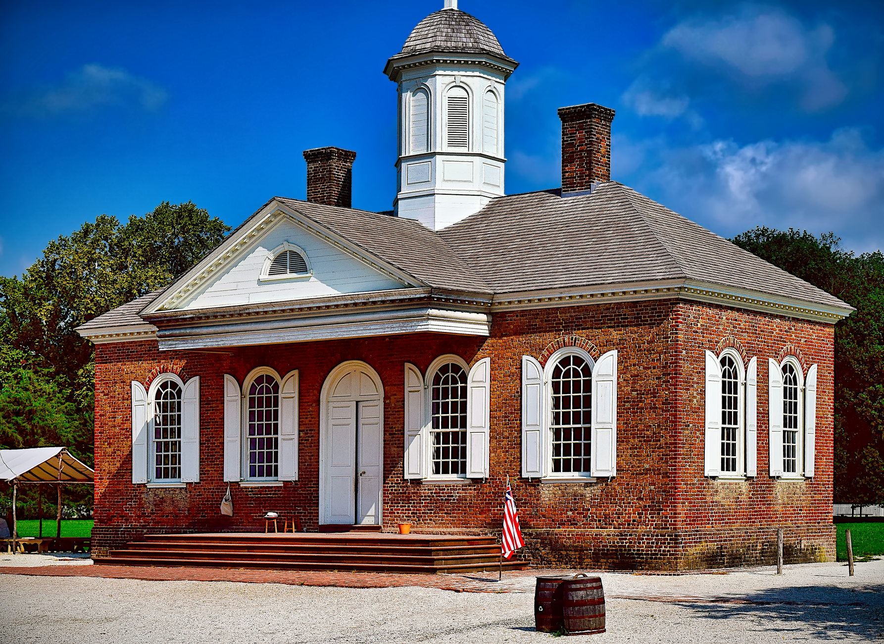 Historic red brick courthouse in downtown Springfield Tennessee