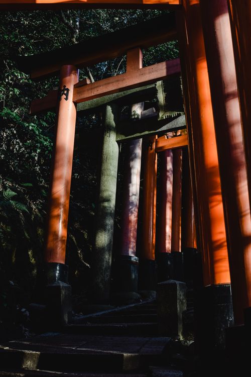 Free Explore the iconic Torii gates of Fushimi Inari Taisha in Kyoto, Japan. Stock Photo