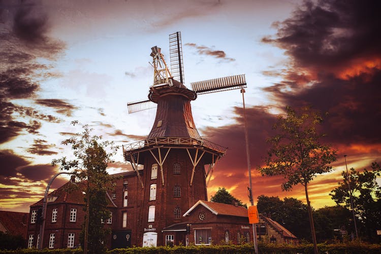 Windmill During Dawn 