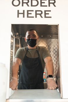 A Man inside a Food Truck