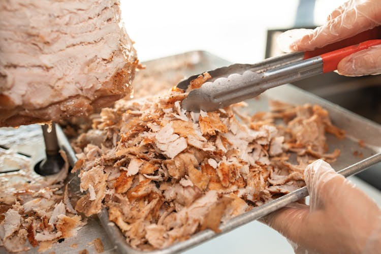 Close-Up Shot Of Shawarma On A Tray