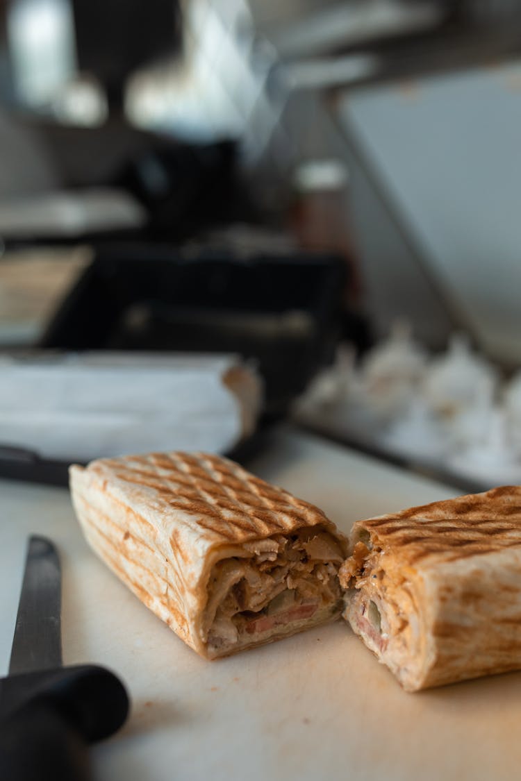 Close-Up Shot Of Shawarma