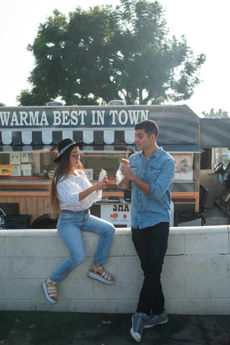 Friends Eating Shawarma