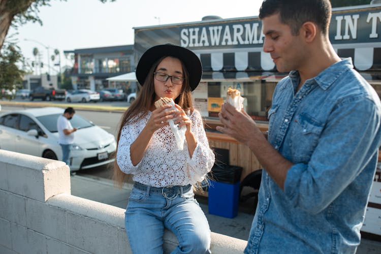 Friends Eating Shawarma