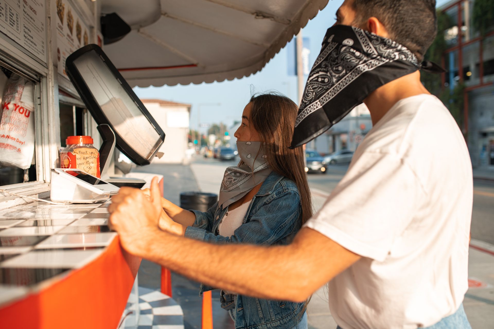Friends ordering Food from a Food Truck