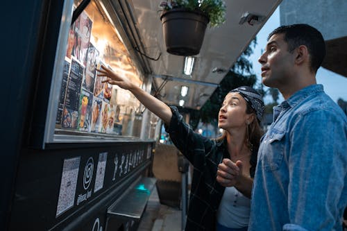 Couple ordering Food from a Food Truck