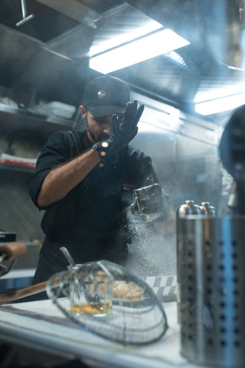 Free Sprinkling of Condiments on a Food  Stock Photo