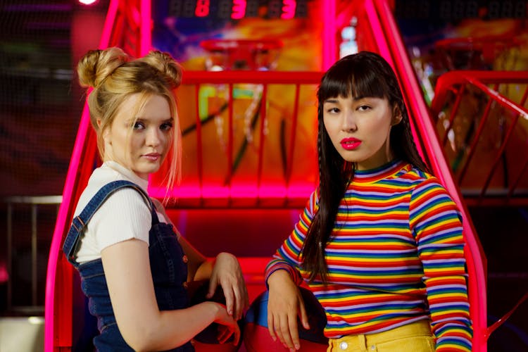 Women At An Amusement Arcade