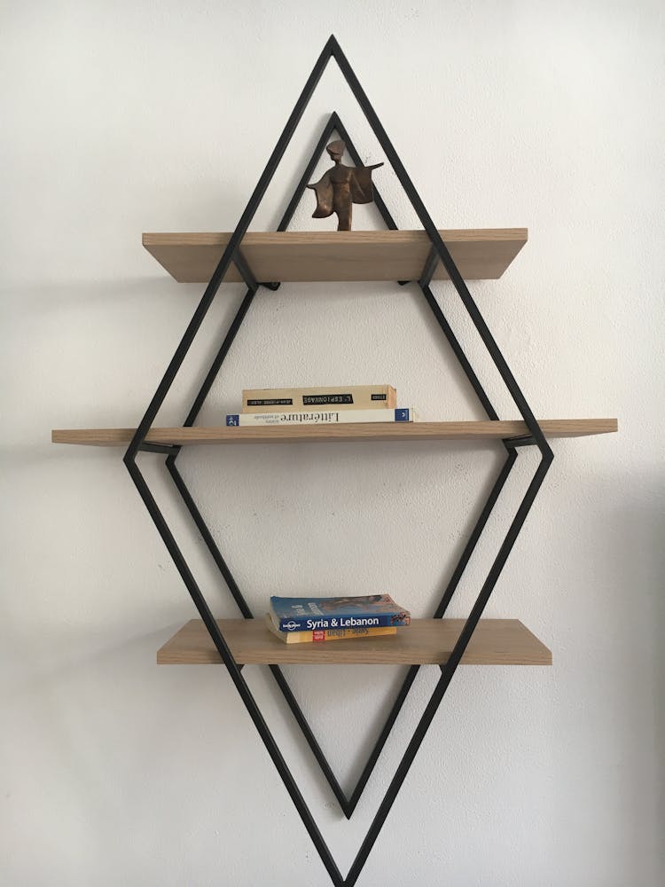 Wooden Book Shelf On Wall