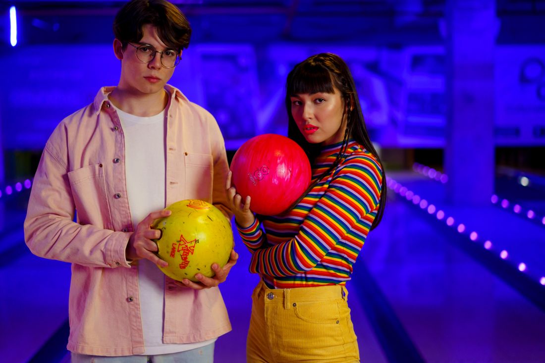 Bowling and games area with neon light