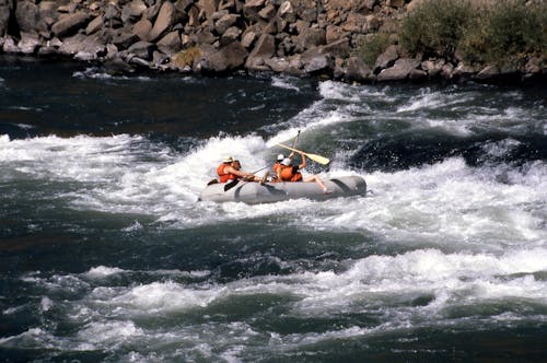 Free Whitewater Rafting in Close Up Stock Photo