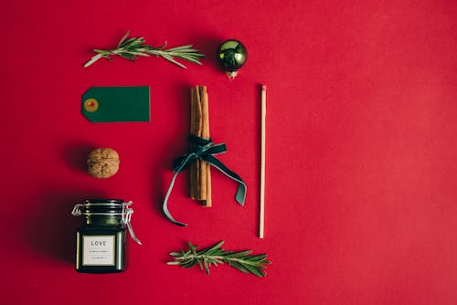 Scented Candle on a Green Glass Jar