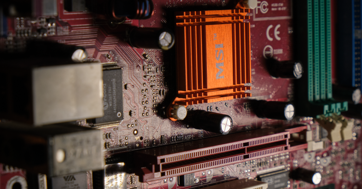 Close-up of Computer Circuit Components ยท Free Stock Photo