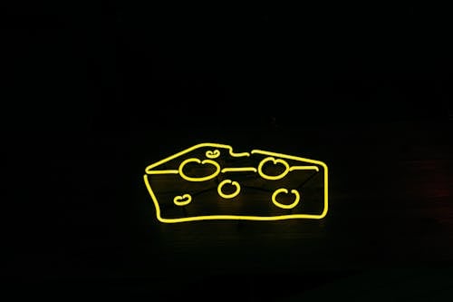 Free Cheese Neon Light Stock Photo