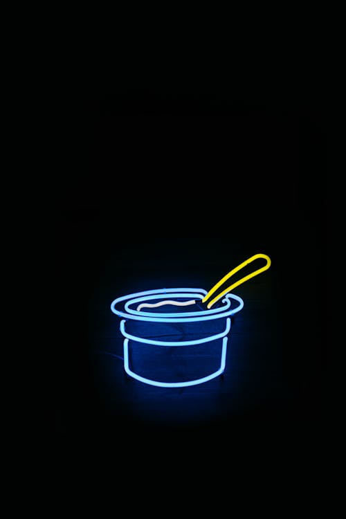 Yogurt Cup with Spoon Neon Sign