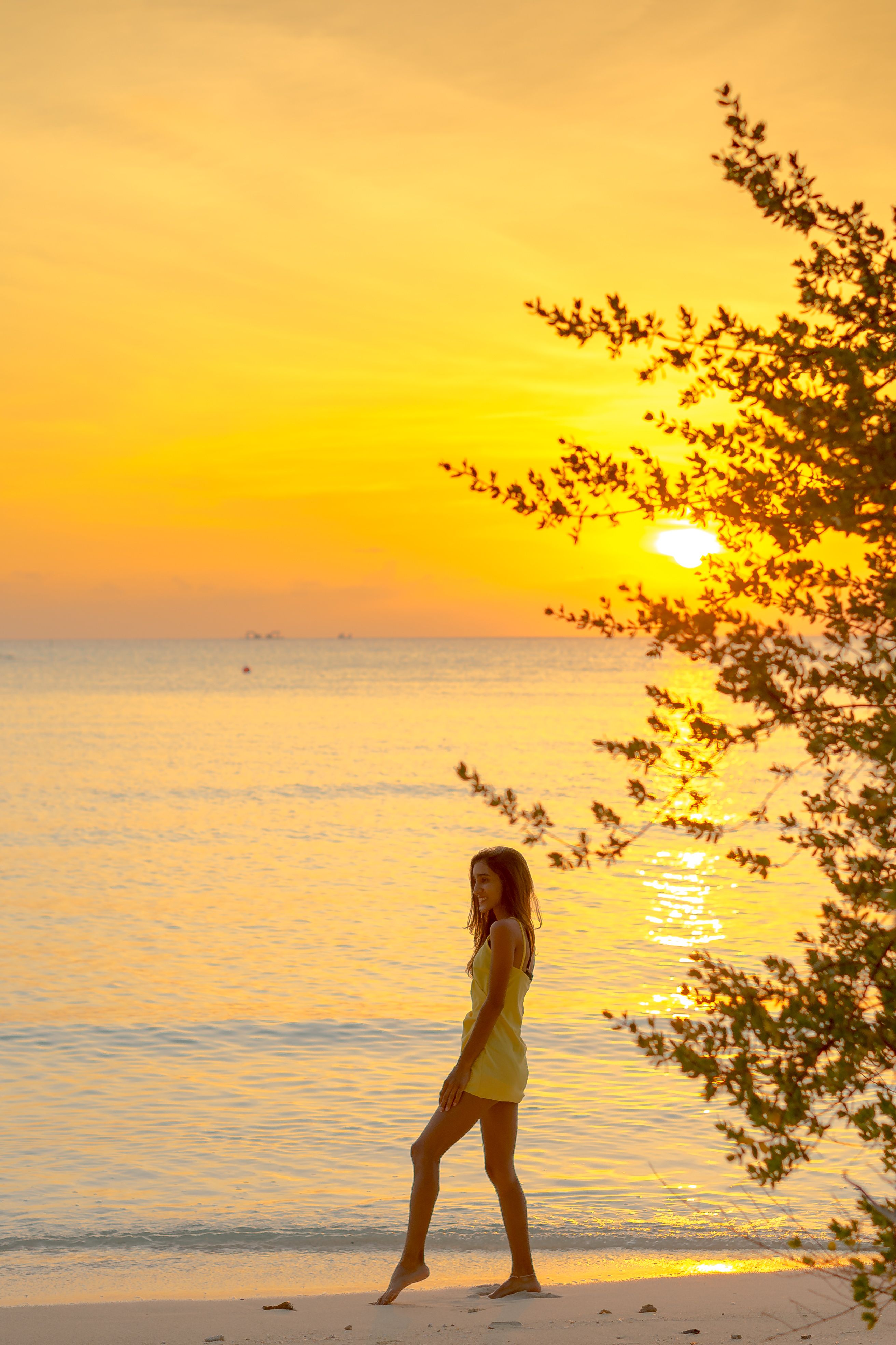 A Woman at the Beach During Golden Hour · Free Stock Photo