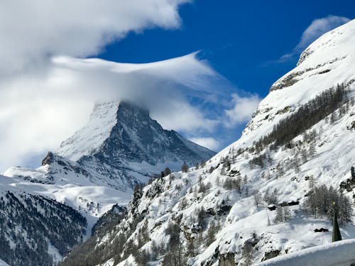 Clouds over Mountains in Winter 