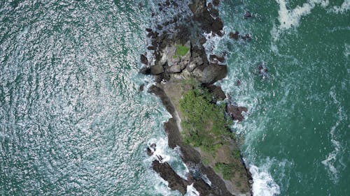 Aerial View of a Rocky Shore