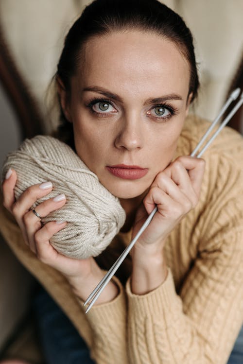 Woman in Knit Sweater
