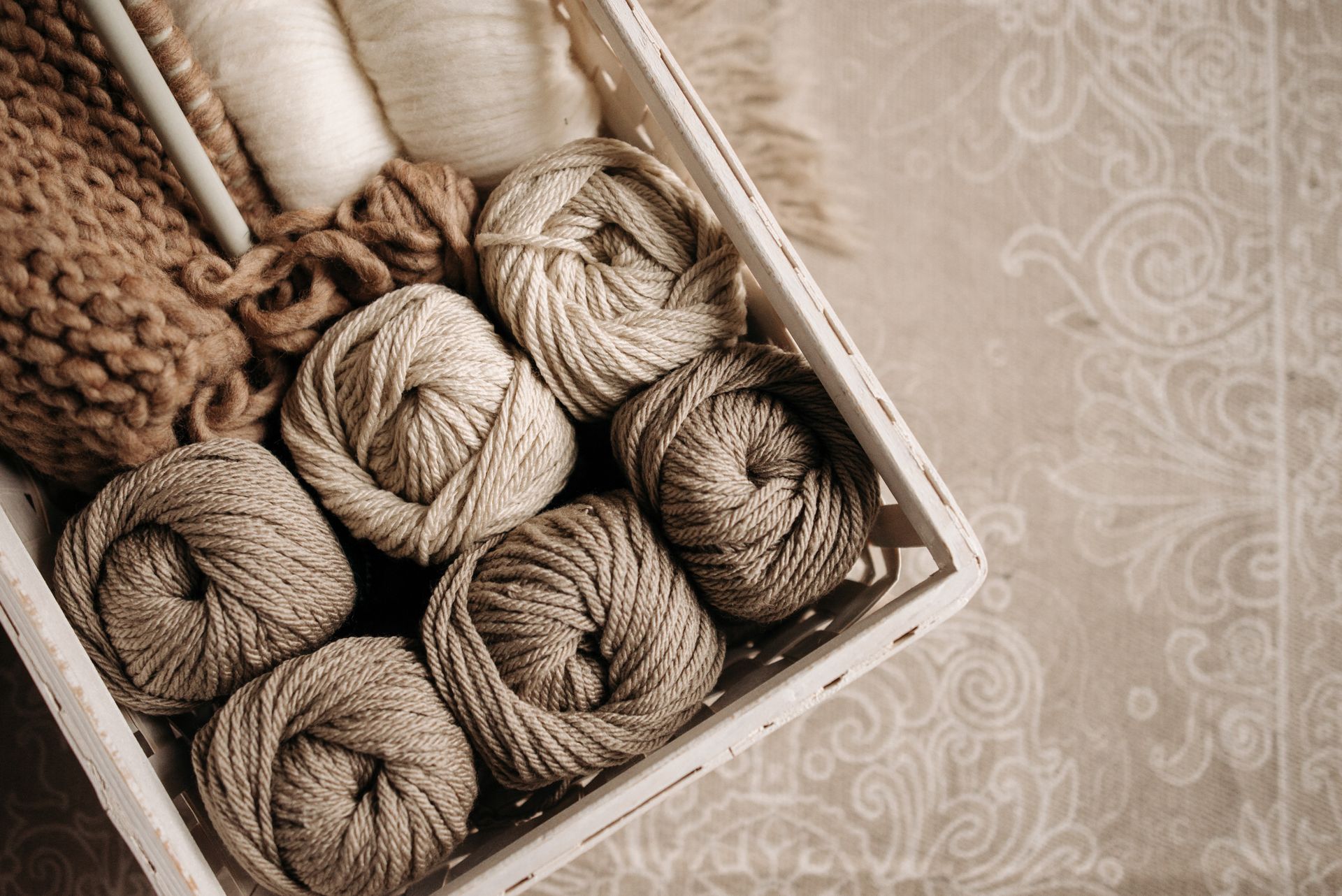 Knitting Materials in a Basket
