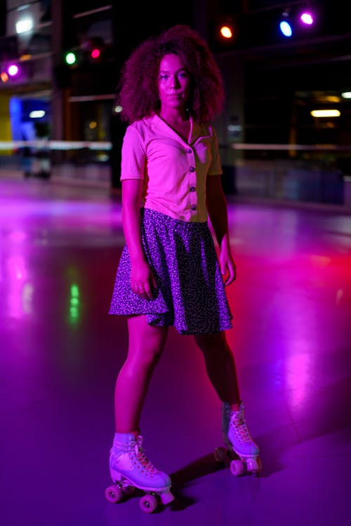 Woman Wearing Roller Skates