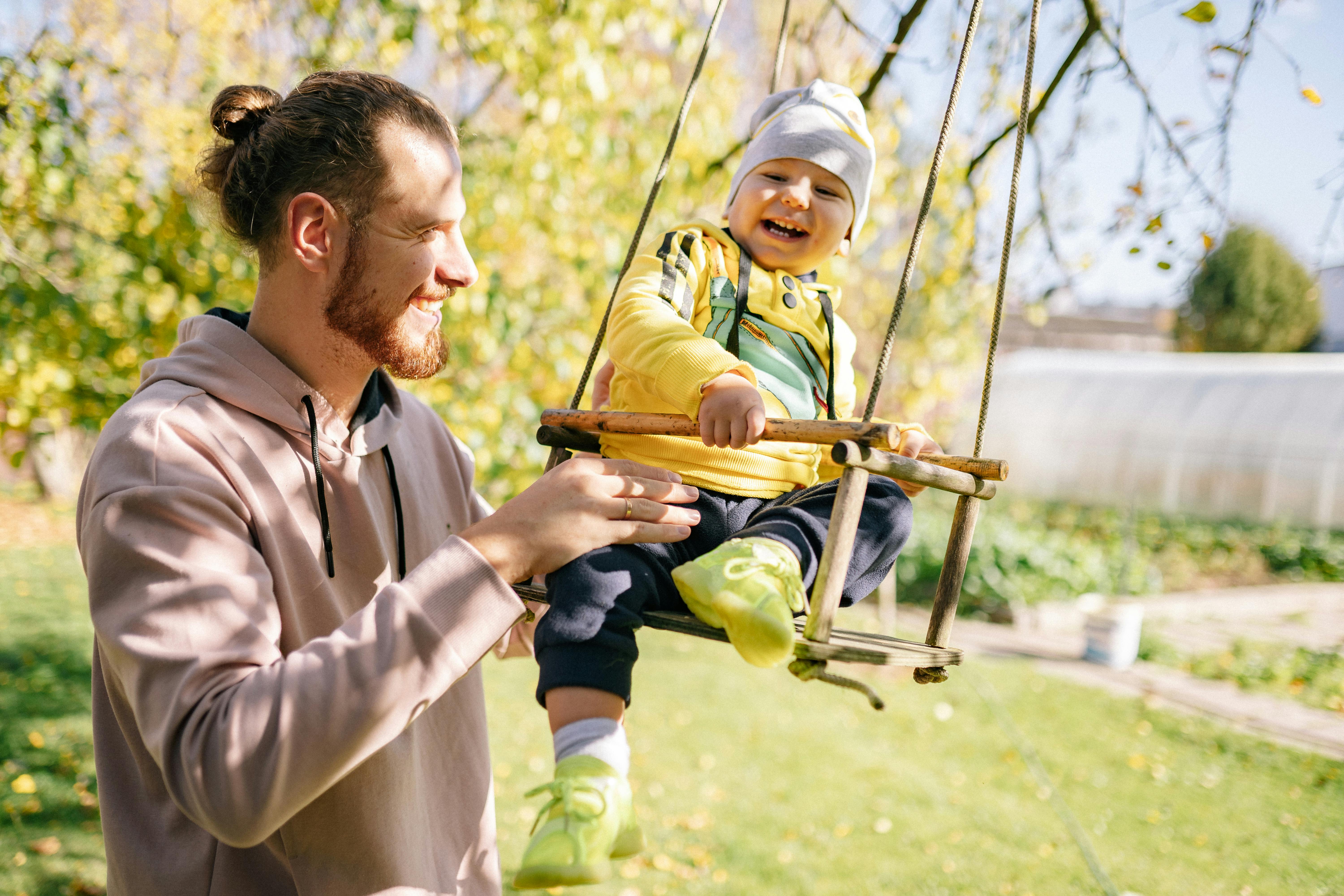 toddler on a swing