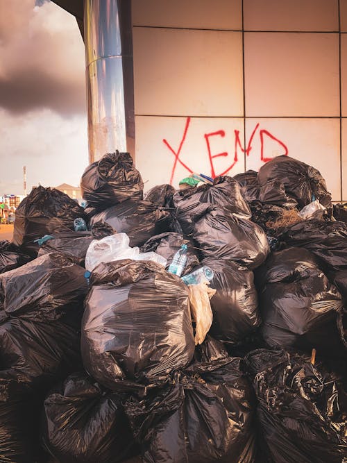Free A Pile of Trash Bags Stock Photo
