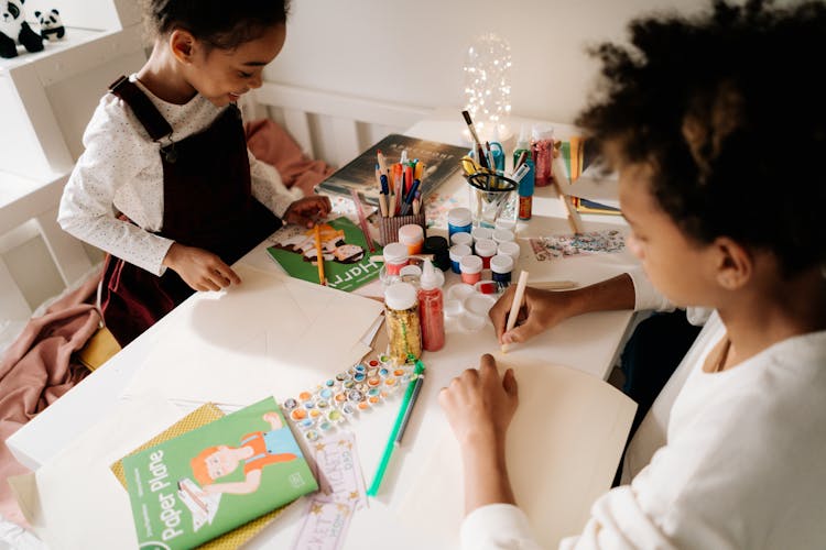 Siblings Doing Artwork Together