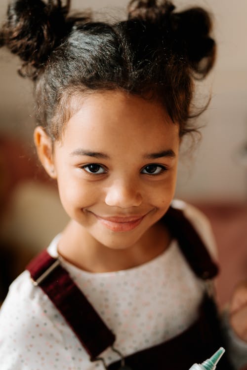 Close Up Shot of Girl Looking at Camera