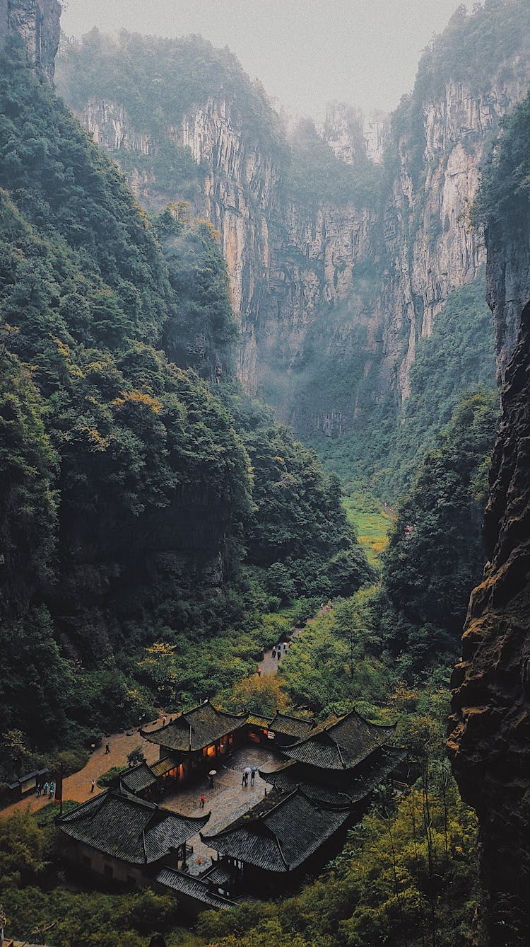 Aerial View On Wulong Karst in China 