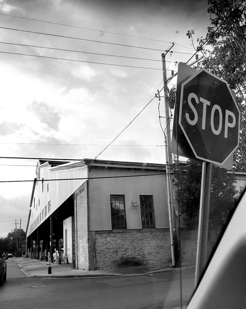 Free stock photo of brickbuildingstopsign Stock Photo
