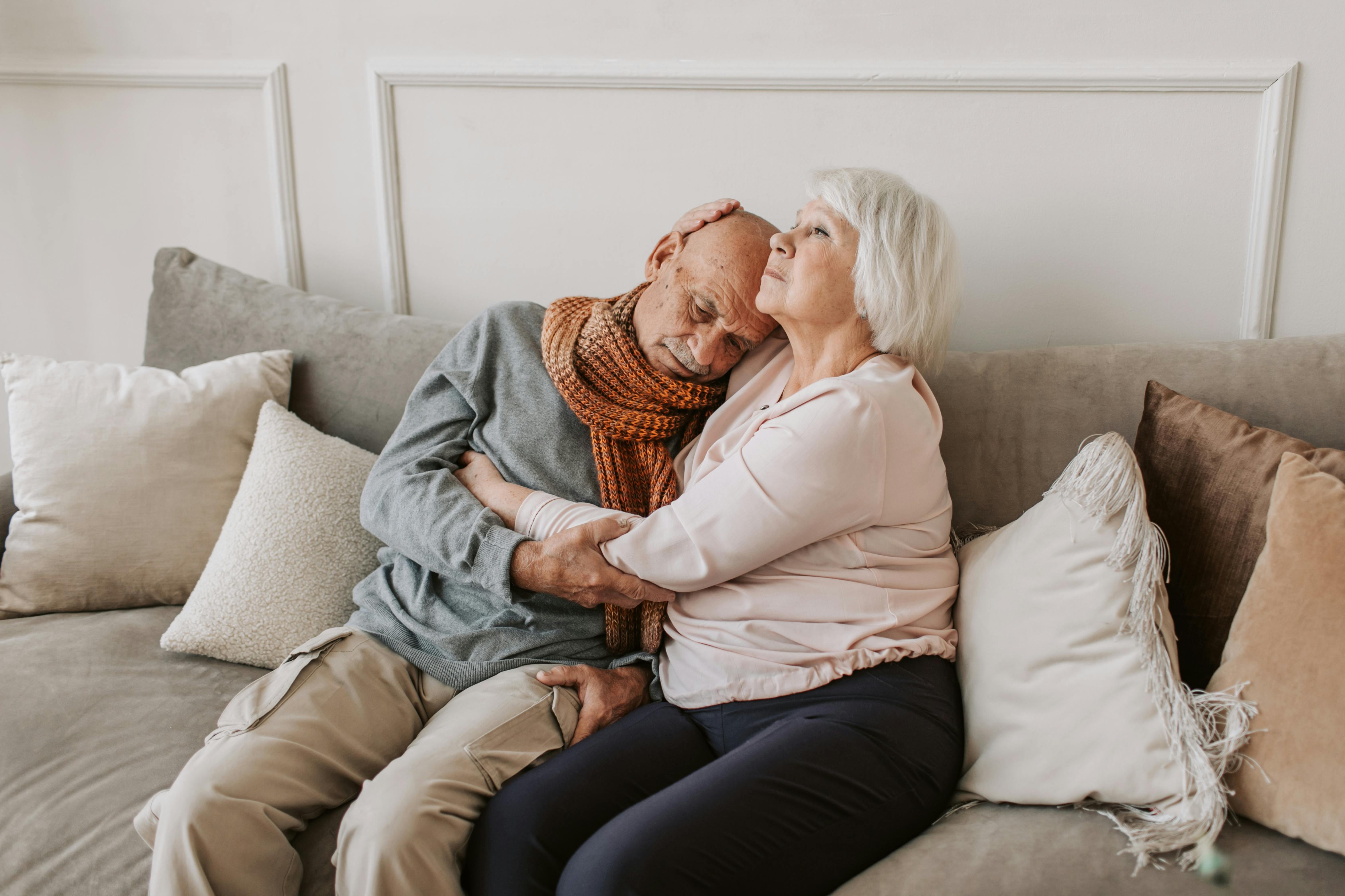 Man Leaning On Woman's Shoulder · Free Stock Photo