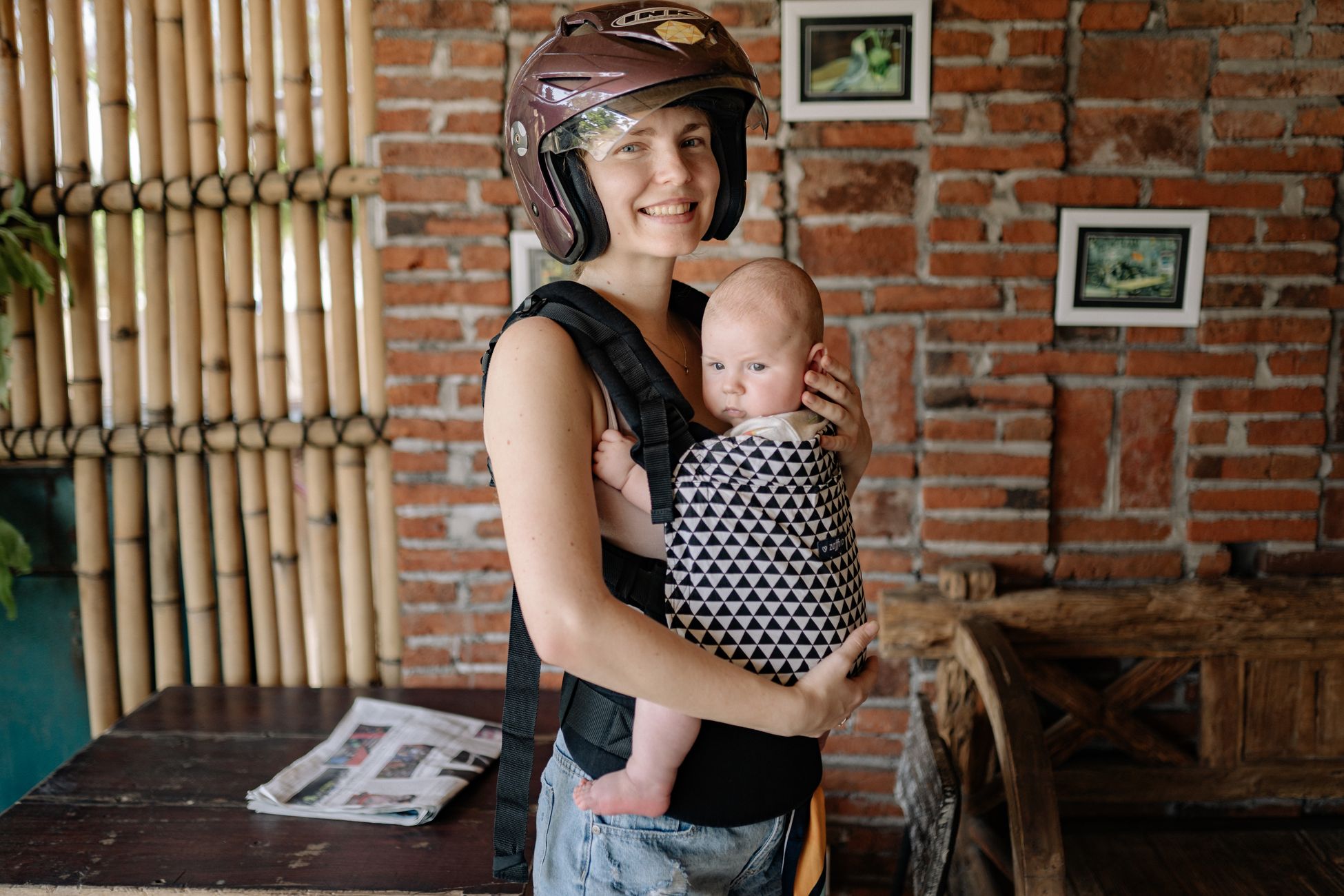 Kans op babydrager met panterprint