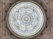 Round White and Brown Ceiling