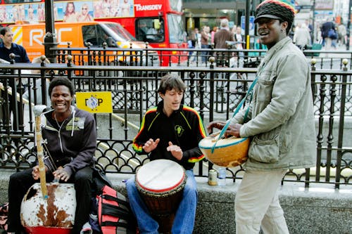 Street Musicians Performing Together