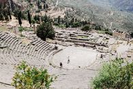 Tourists at the Delphi theatre