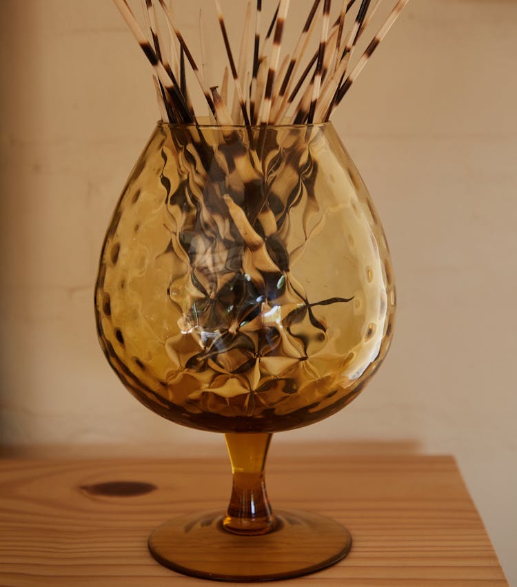 Needles Of Porcupine In Glass Vase