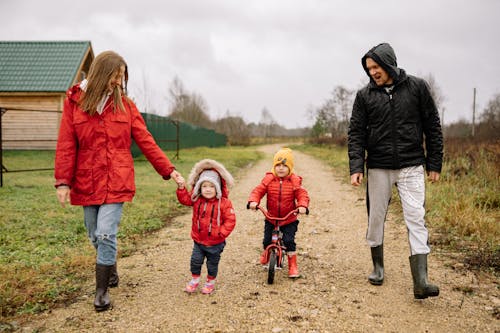 Man and Woman with Their Kids